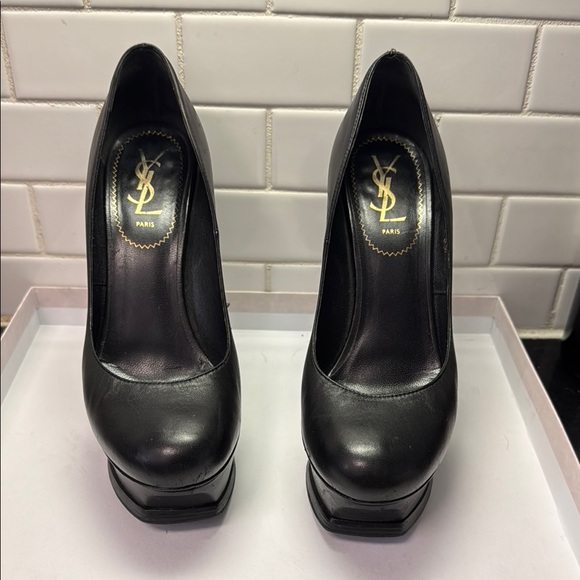 Yves Saint Laurent Black Platform Shoes - Picture 1 of 11